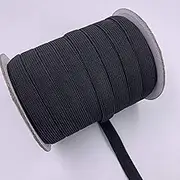 50 Yard 1/2 Inch Elastic Band for Sewing, Masks, Crafting, Braided Stretch Strap, Elastic String Cord, High Elasticity(0.5 inch, 12mm) (Black)