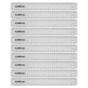 10PK Celco 30cm Metric Plastic Ruler School Art/Craft Stationery Drawing Clear