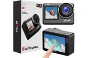 SJCAM SJ11 4K30FPS Action Cam 2.4Ghz/5Ghz WiFi Camera Remote Control, 5M Body Waterproof Underwater Camera with 6-aixs Stabilization, 2.33'' Touch Screen 154 FOV Sports Camera with Helmet Kits