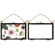 5x Black 6" x 4" Glass Hanging Photo Picture Frames Metal Home Bedroom Décor