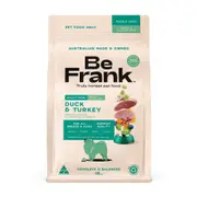 Be Frank Grain Free Duck & Turkey Dry Dog Food 15kg