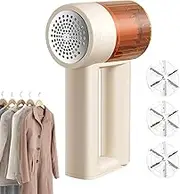Electric Fabric Defuzzer - Pill Remover Fabric Shaver for Clothes - Easy Gadgets Trimmer with 6-Leaf Cutter & 3 Speeds, Rechargeable Defuzzer for Sweater Couch Furniture