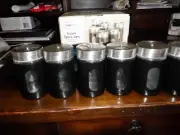 6 Pack Stainless Steel and Glass Set Spice Jars Spice