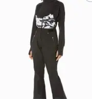 SWEATY BETTY Pro Light Performance Salopette Ski Bib Pants Black Peak MSRP $368
