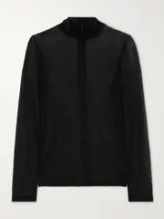 [HELMUT LANG] HELMUT LANG - Cotton-jersey Turtleneck Top - Black - large large Black