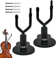 Mbiyhgta Violin Wall Hanger, Violin Wall Mount, 2 x Viola Hanger Hooks with Bow Holder, Space-Saving Instrument Organiser for Home and Studio, String Instrument Accessories
