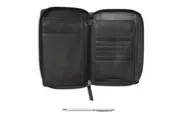 Van Heusen Men's Travel Folio Passport Wallet Card Holder Case w Pen Black