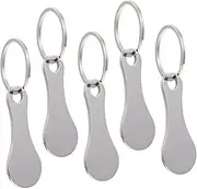 jojofuny 1set Stainless Steel Shopping Cart Tokens Key Rings Unique Key Chain Pendant Practical Trolley Tokens Lightweight Resistant Bags 5pcs