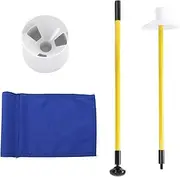 Practice Golf Hole Pole Cup Flag Stick Detachable 2 Section Golf Putting Green Flagstick (青)