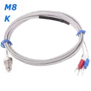 Thermocouple Probe K Temperature Sensor M8 Screw Bolt Type Cable Wire 0~400'C 2m
