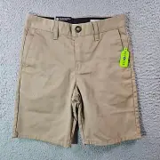 NWT Volcom Boys Frickin Chino Shorts Size 25 Khaki Modern Straight Uniform