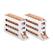Refrigerator 4 Layer Automatic Egg Roller Sliding Tray Large Capacity Holder Food Storage Containers