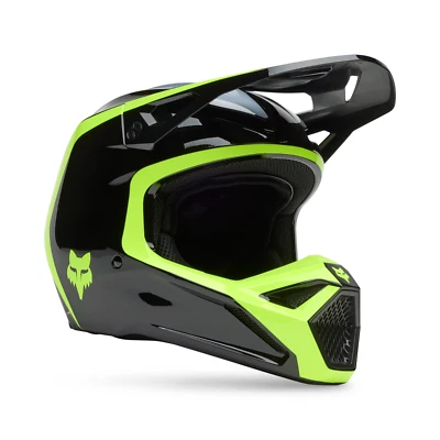 New Fox Racing Moto V1 Flow Helmet / Black/Yellow STYLE #: 33701-019-S