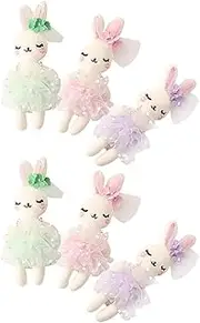 OHPHCALL 6pcs DIY Rabbit Headband Ornament Soft Fabric Mesh Plush Bunny Doll Stuffed Animals for Hair Accessories Versatile DIY Bunny Doll Decorations