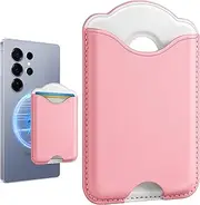 Shorogyt Compatible with Magsafe Wallet Magnetic Card Holder - Phone Wallet for Samsung Galaxy S25 Series, for iPhone 16/15/14/13/12 Series for Women for Apple Mag RFID Magnet Fit 3 Cards, White Pk