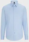HUGO Koey Kent Slim Fit Button-Front Shirt Blue Shirt Size 16 1/2