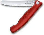 [Victorinox] Swiss Classic Foldable Paring Knife with Wavy Edge, 11 cm Blade Length, Red One Size