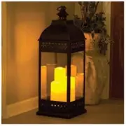 Smart Solar 80071 San Nicola Triple LED Candle Lantern - Bronze