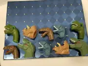 JUVALE 10 PACK FINGER DINOSAUR PUPPETS 5 ASSORTED DINOSAURS 2" - 3"