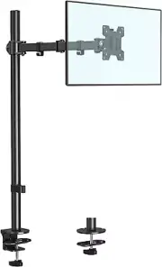 Single Monitor Desk Mount, Tall Monitor Stand for 13-32 Inch Screen, 80.6Cm Pole