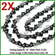 2X CHAINSAW CHAINS .325 063 68DL FOR STIHL 18" BAR MS250 MS251 MS230 MS231 025
