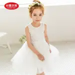 女童夏季公主甜美蕾絲花蓬蓬洋裝裙~花童禮服~品牌商品~白色~降價了