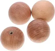 GANAZONO 4Pcs Wooden Ball Cabinet Knobs Stylish Drawer Handles for Kitchen Bathroom Dresser Easy Installation Smooth Finish Wooden Design for Home Decor