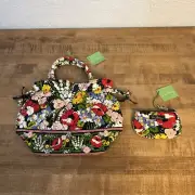 Vera Bradley Poppy Fields Purse Bag Emma & Clip Zip ID - New With Tags