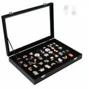 11x8 Inch Dustproof Enamel Pin Display Case Shadow Box Frame with Hooks for M...