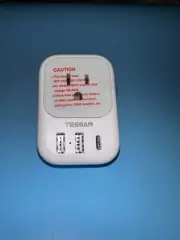 US to UK Plug Adapter TESSAN Type G Travel Converter with 3 USB Gray