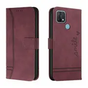 Closure Case with Flip Wallet Stand Function Cover for Oppo A15 - Red
