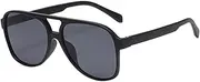 [KUYYFDS] Vintage Retro 70s Sunglasses for Women Men Classic Large Squared Frame UV400 Trendy Orange Glasses Grey Sunglasses