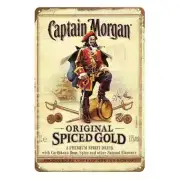 Captain Morgan Spiced Rum 8x12 Distressed Metal Sign