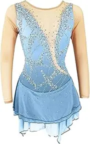 [Zagitova] Ice Figure Skating Dress for Girls with Shiny Rhinestone Patchwork Womens Graceful Competition Dance Outfits