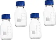 LIFKOME 4Pcs Clear Glass Vials with Lids Transparent Sealing Bottles for Laboratory Use for Chemical Samples Random Styles Leak Design for