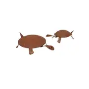 2pc A.FRESCO Steel Turtles Solid Back Garden/Yard/Patio Ornament Decor Rust