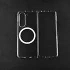Clear Magnetic Mag Safe Case for Galaxy Z Fold 6 5 4 Slim Shockproof Anti-Yellow