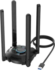 AX5400 USB Wifi 6 Adapter Long Range, USB Wifi Adapter PC Laptop, Tri-Band 6Ghz