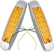 JUMPLAWN 2pcs LED Trailer Marker Lights High Brightness Side Lights for Trucks Campers and Electroplated Durable Design for Enhanced Visibility Safety Multi Functional Warning Lamps