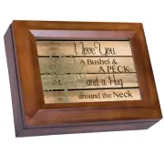 Love You a Bushel & a Peck Wood Panel Wood Finish Music Box: You are My Sunshine