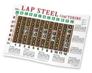 Lap Steel Guitar Fretboard Wall Chart Poster Tuning - C#m7 Notes Chords Rolls