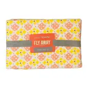 Crate & Barrel Land of Nod Fly Away Sheet Set Girl Toddler Bed 2015 Pink Yellow