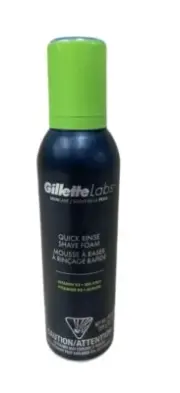 Gillette Labs Men’s Quick Rinse Shave Foam W/ Vitamin B3 & Sea Kelp-8.1oz- NEW