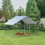 CostwayLarge Spire-Shaped Chicken Run Coop with Waterproof and Sun-Protective Cover