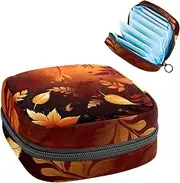 Period Bag,Sanitary Napkin Storage Bag,Autumn Leaves,Tampon Holder for Purse