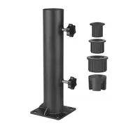Patio Umbrella Base Stand Diameter Umbrella Stand Tube Bracket Deck Mount Umbrella Holder for Outsi Black
