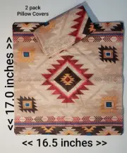 Earthy, Native Southwest Aztec Southwestern Pattern Throw Pillow Covers~2 pack