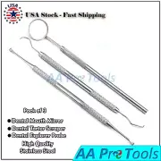Dental Tooth Cleaning Dentist Scraper Pick Calculus Plaque Remover (Set of 3)