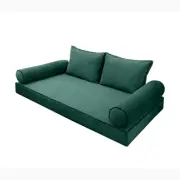 SLIPCOVER ONLY V1 Velvet Indoor Daybed Mattress Pillow Contrast Trim Full AD317