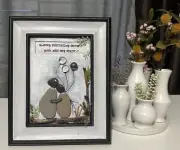 Happy Birthday Mom-Pebble art,paint,craft,original from Miranda P. 10/8/1 in
